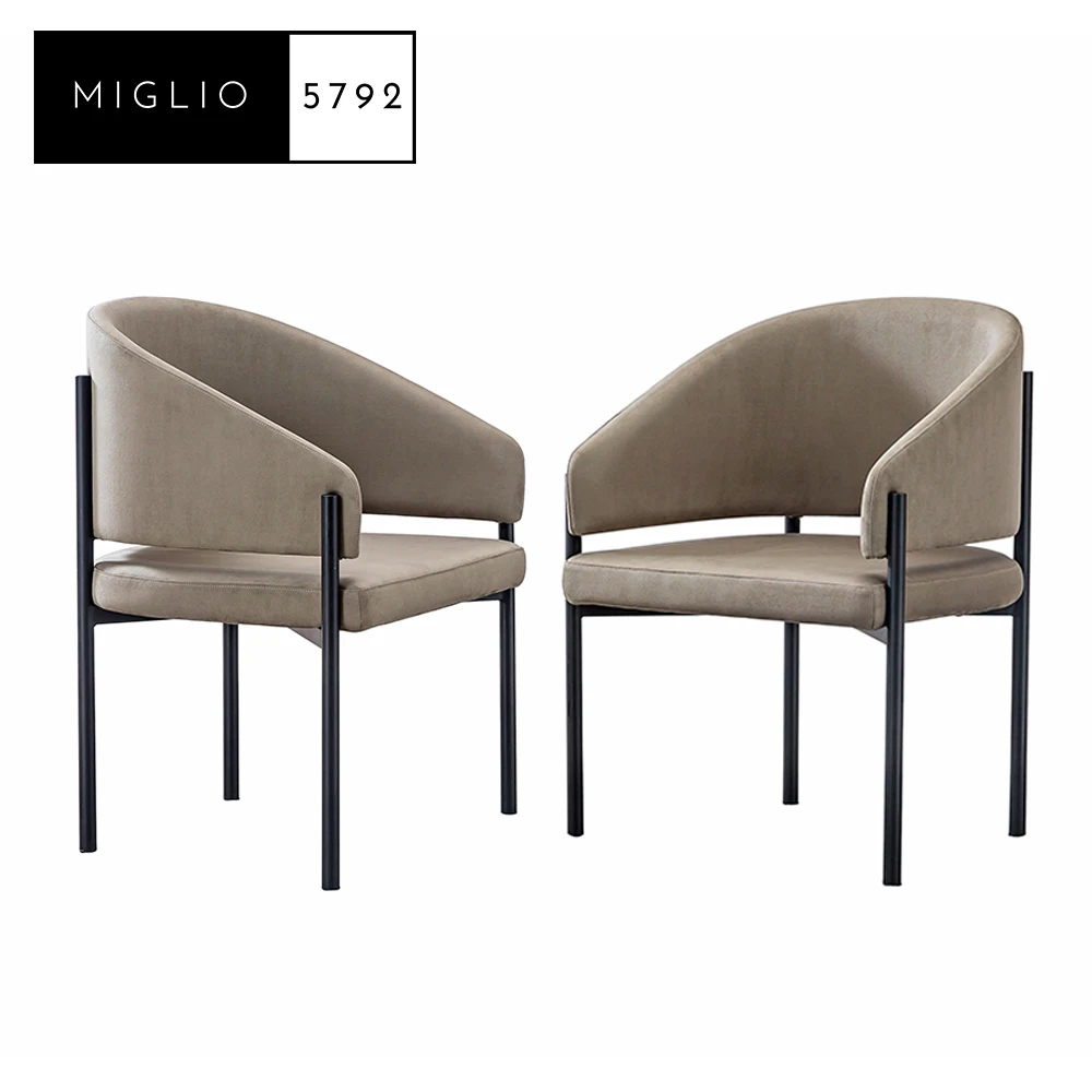 Home Furniture Nordic Luxury Modern Design Upholstered Soft green Fabric Velvet Restaurant Dining Room Chairs For Restaurant