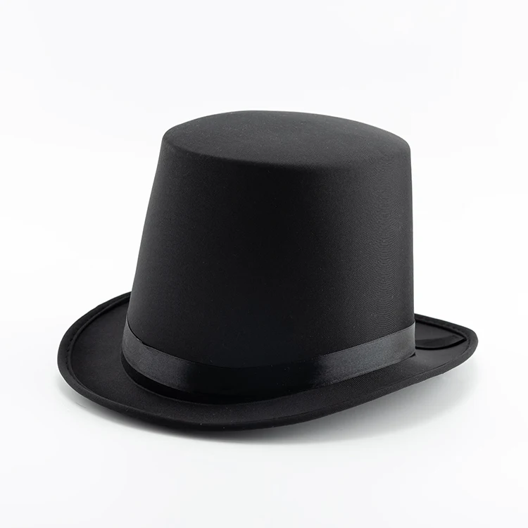 Adults Plain Dyed 100% Polyester Magician hat Jazz hat Lincoln hat