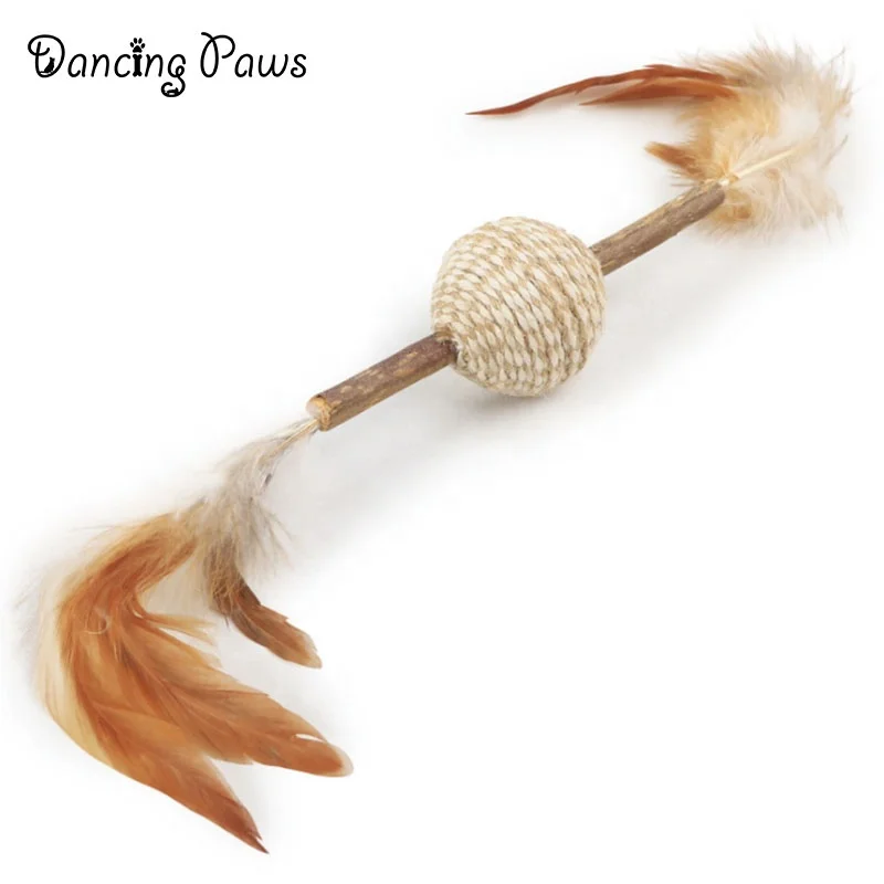 Natural Plant Cat Teeth Cleaning Chew Catnip Toys Silvervine Matatabi Chew Sticks with Sounding Bead inside 4 Cat Kitten Kitty