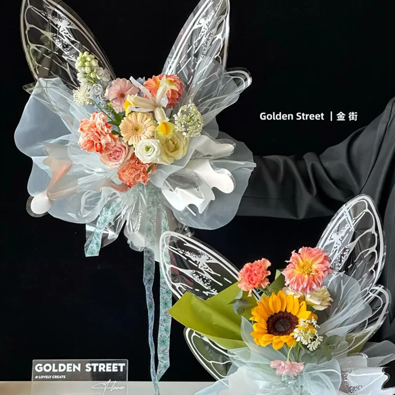 Wholesale Fashion 50*56cm Colorful Butterfly Wings Flower Wrapping Paper for Flower