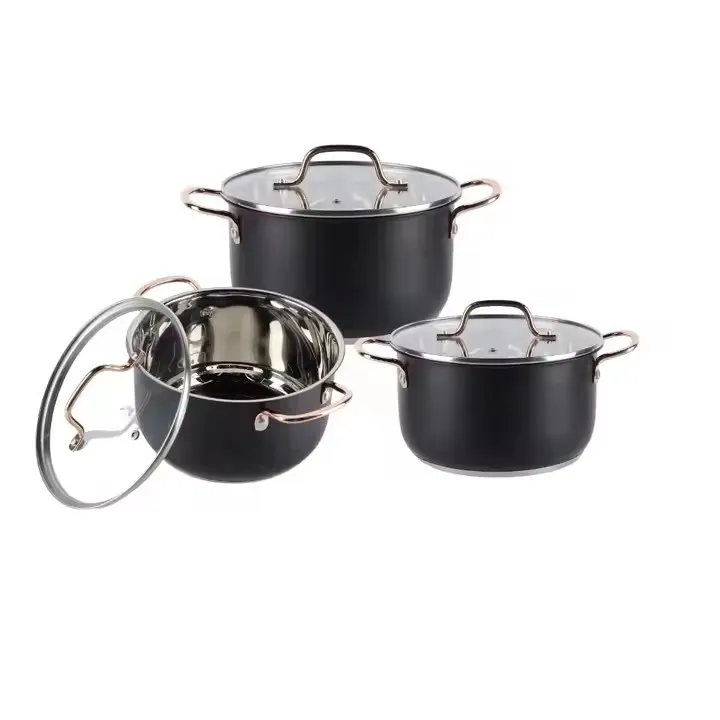 Cooking Pot Set Cookware Sets Cookingware Ollas Stainless Steel Saucepan Casseroles Pot and Pan Set