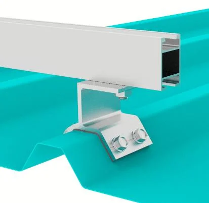 Solar PV Mounting on Metal Roof Structure System with Aluminum Clamp Solar Panel Racking