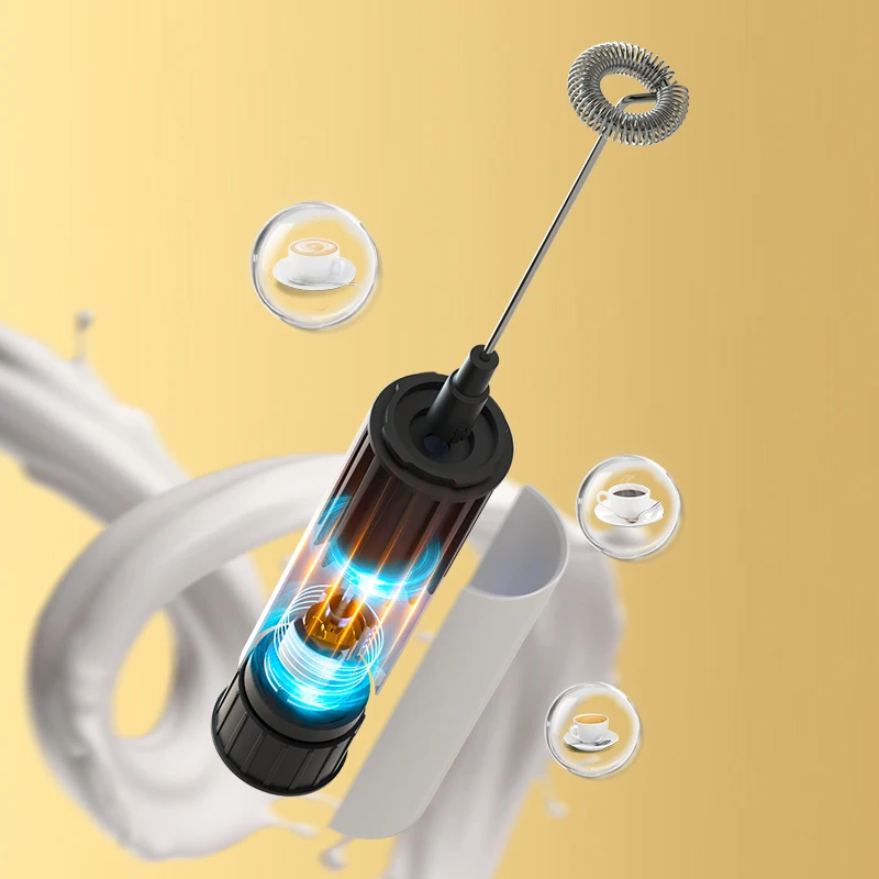 Wholesale price automatic mini coffee mixer usb rechargeable stainless steel  milk frother electric mixer