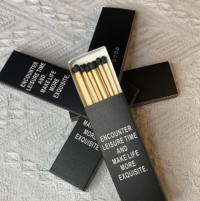 wholesale personalised colorful wooden stick safety long black matches bulk