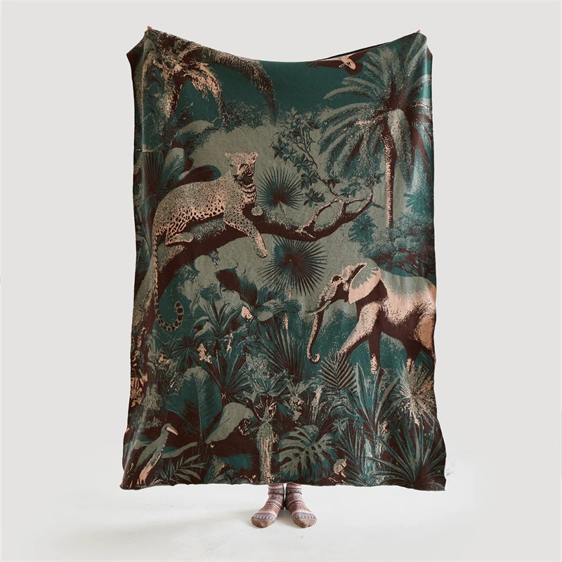 Accept custom animal world cozy OEKO-TEX soft lightweight luxury  knit blanket for bedroom SNY