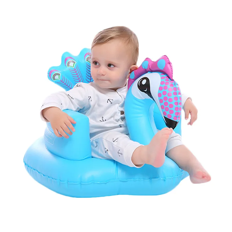 Infant Toddler Cartoon Animal Seat Chair Kids PVC Inflatable Dining Bath Seats Baby Portable Play Game Mat Sofas