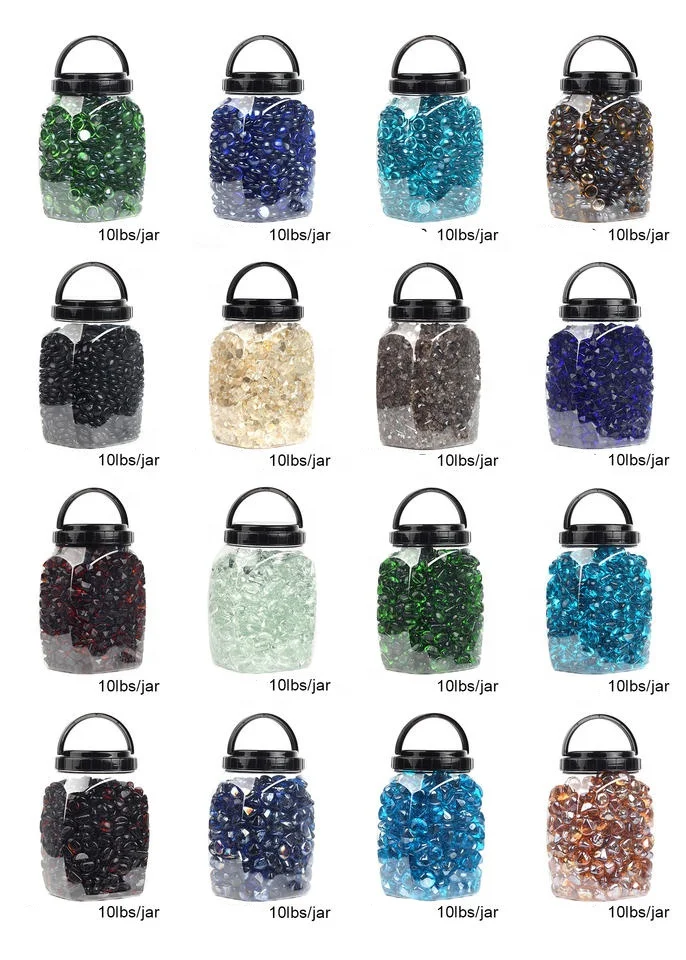 Factory High quality wholesale 1/2' aqua blue pits decorative fire glass beads 17-19mm glass beads