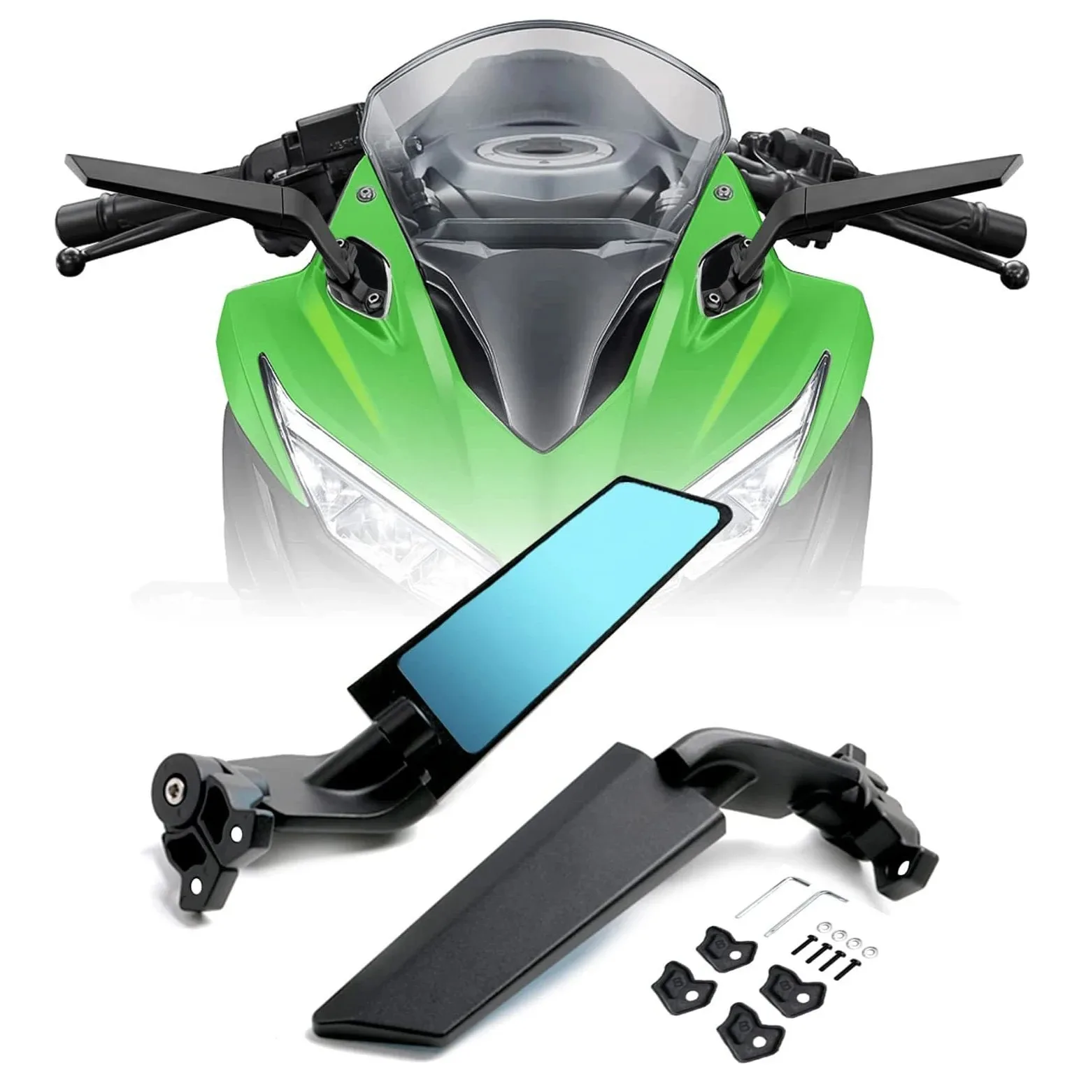 Motorcycle Accessories Universal Adjustable Rotating Wind Wing Rearview Mirror For Racing Motorcycle
