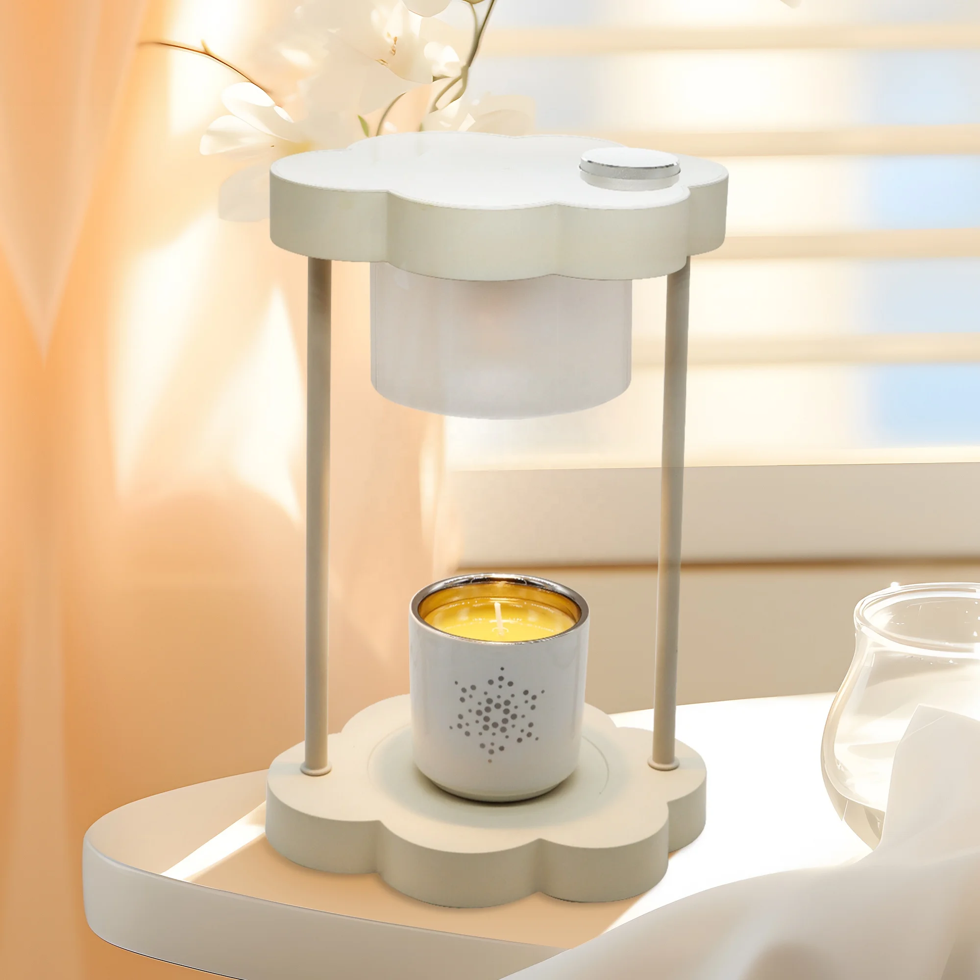 KLS Retro Lantern Wax Candle Melting Warmer Light glass Aromatherapy Burner fragrance candle warmer lamp Heater Lamp For bedroom