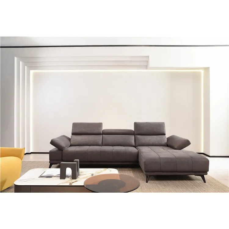 Wholesale factory directly modern simple fabric luxury furniture L shape electric function grey and tan living room