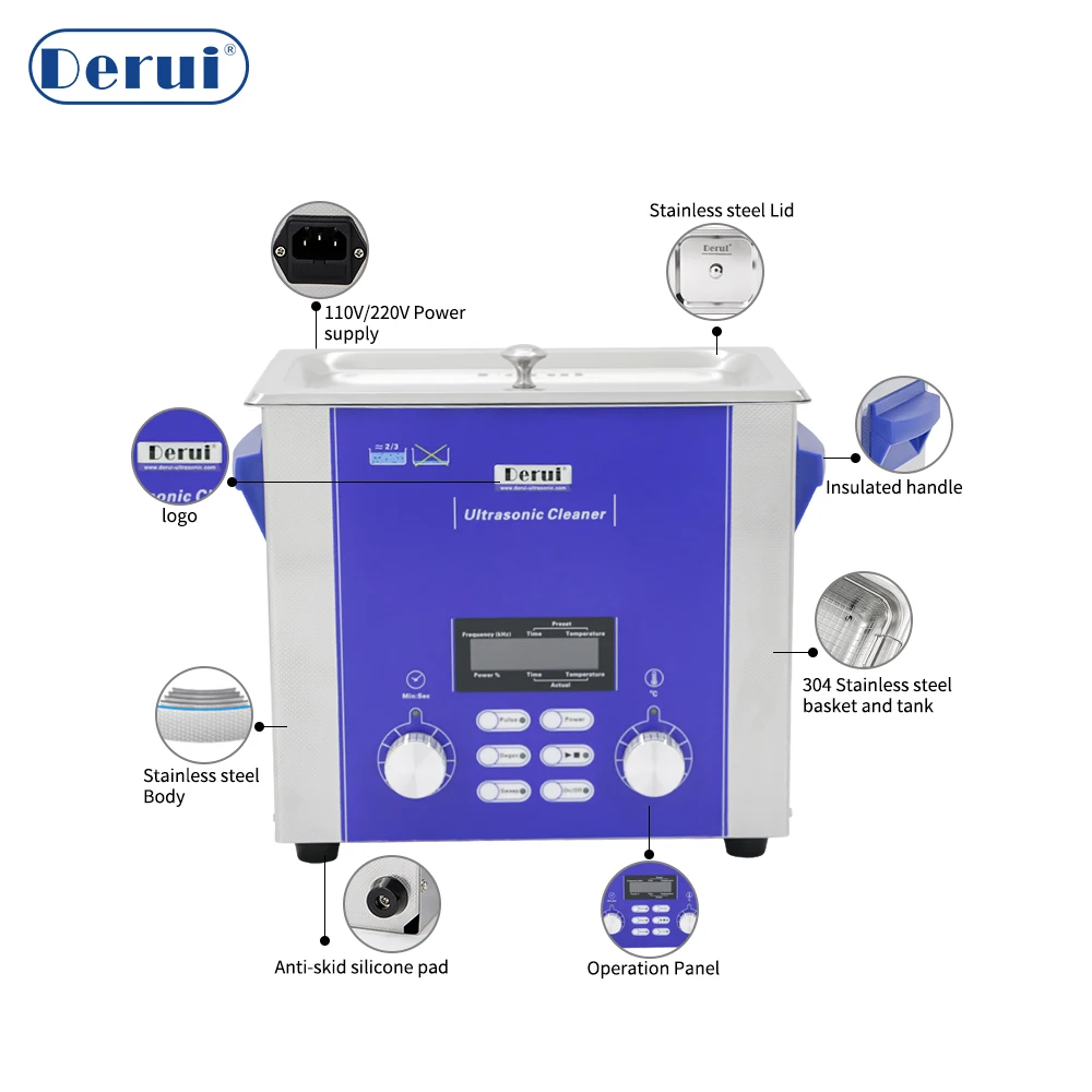 2.2L  37khz ultrasonic pcb cleaning machine with heated  sweep degas and LCD display for glass jewelry watch or  rust carbon