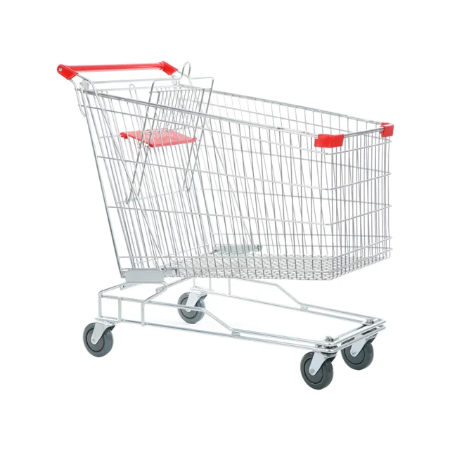 KAIJIA 240 Liter Heavy Duty Shopping Trolley For Supermarket Grocery Shopping Cart European Style Supermarket Trolley