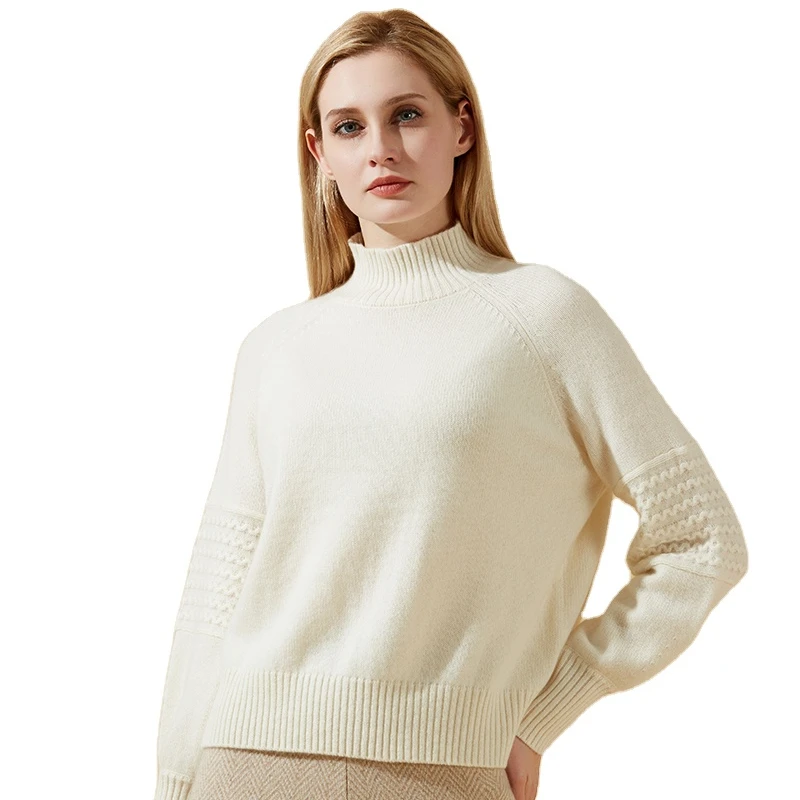 
Soft Slouchy New Solid Color Winter pullover women turtleneck Cashmere Sweater knit slim Pullover ladies 
