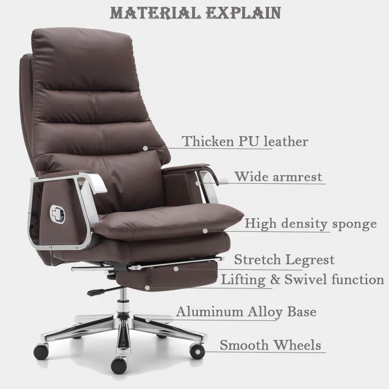 Antique red leather with foot step commercial use executive office chairman office chair