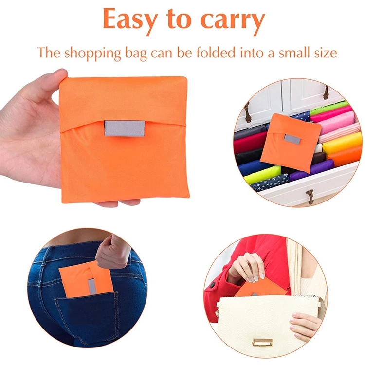 
Wholesale colorful reusable shopping 210D polyester biodegradable grocery bag 