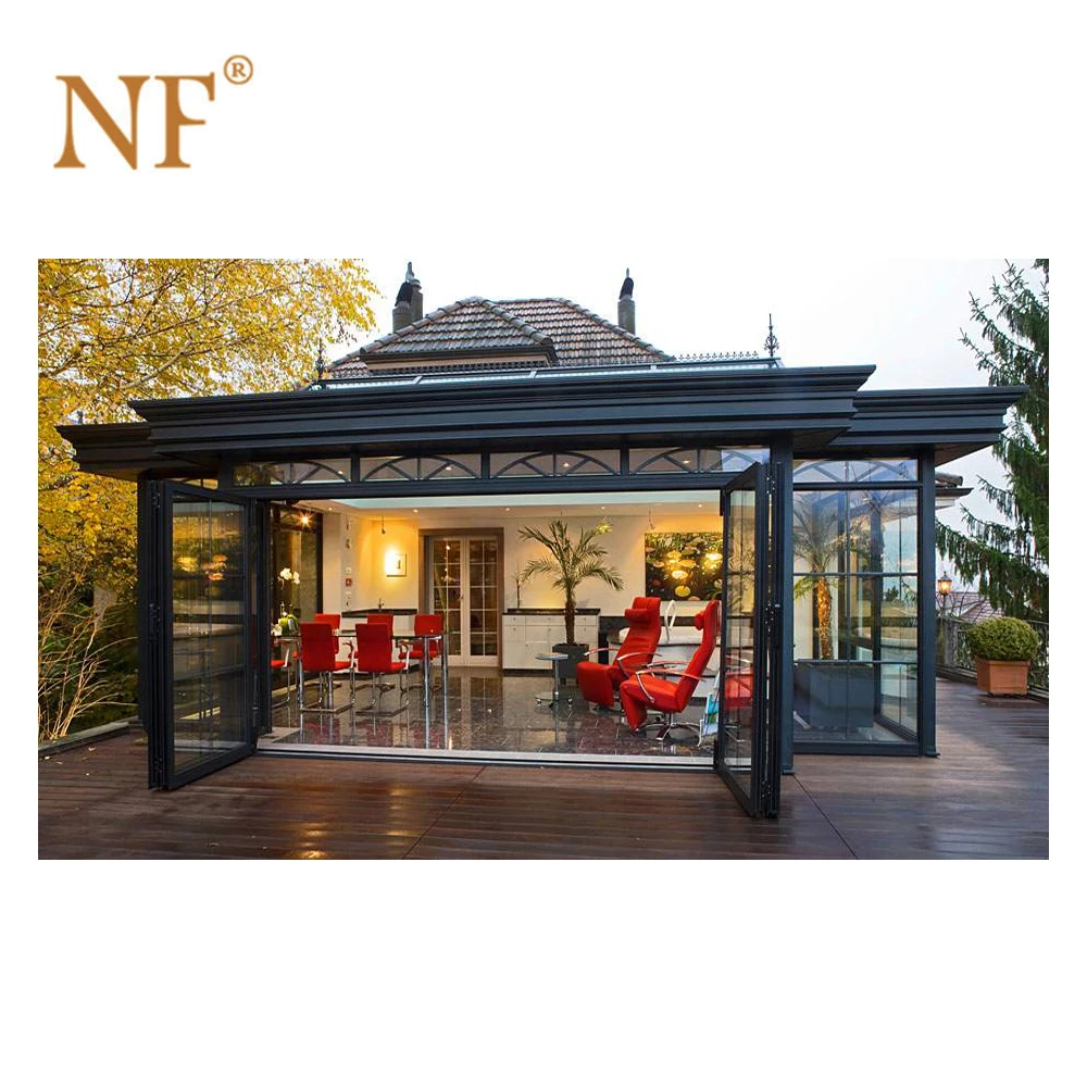 Aluminium alloy sunroom glazed prefab house