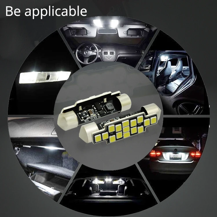  Светодиодная лампа для салона автомобиля 12 В 24 переменного тока 9SMD гирлянда светодиодных ламп 28 мм 31 36 39 41 лампы