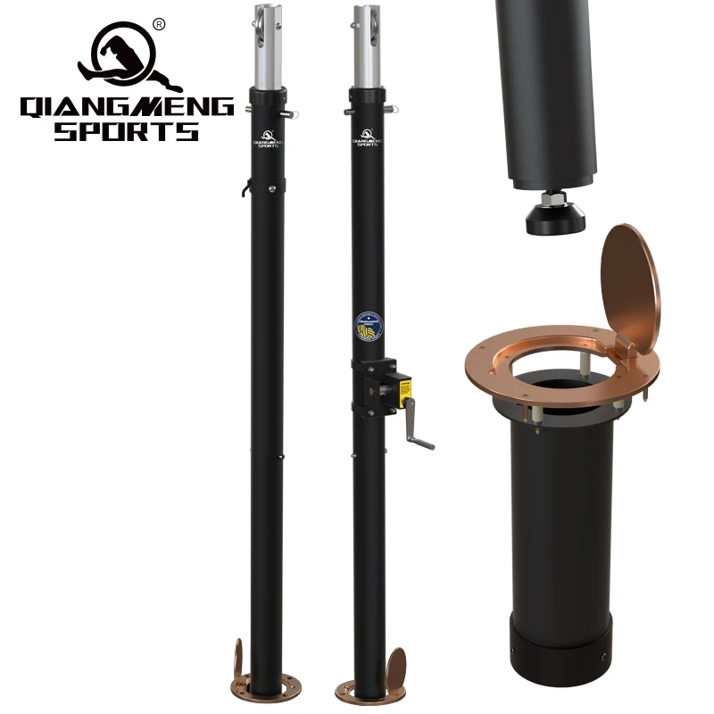 Aluminum volleyball post spring bolt is convenient to lift and lower, professional and high-quality volleyball poles