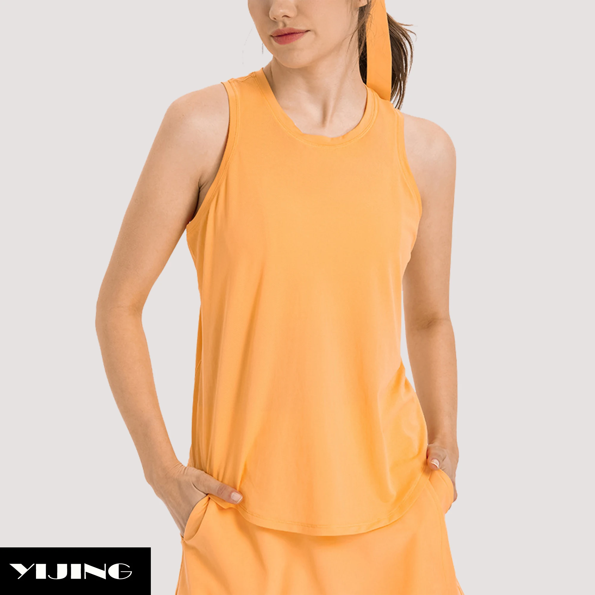 Summer Running Fitness Sports Top Mesh Jersey Fabric Workout Crew Neck Tennis Tank Tops