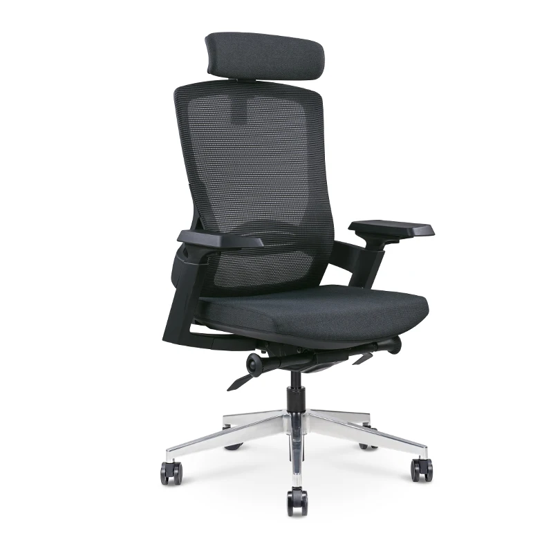 2020 High Back Black Office Reclining Back Chair With Pu Castor Ergonomic Breathable Mesh Office Chair