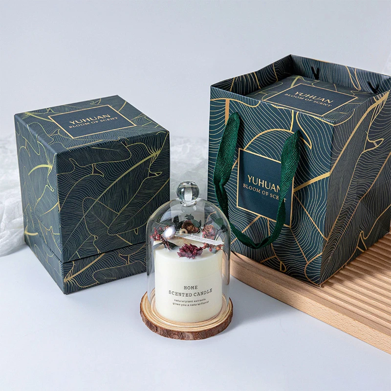 Hot Selling Dried Flower Scented Candles Soy Wax And Fragrance Oils Aromatherapy Aroma Candles With Glass Jar Tin Gift Box