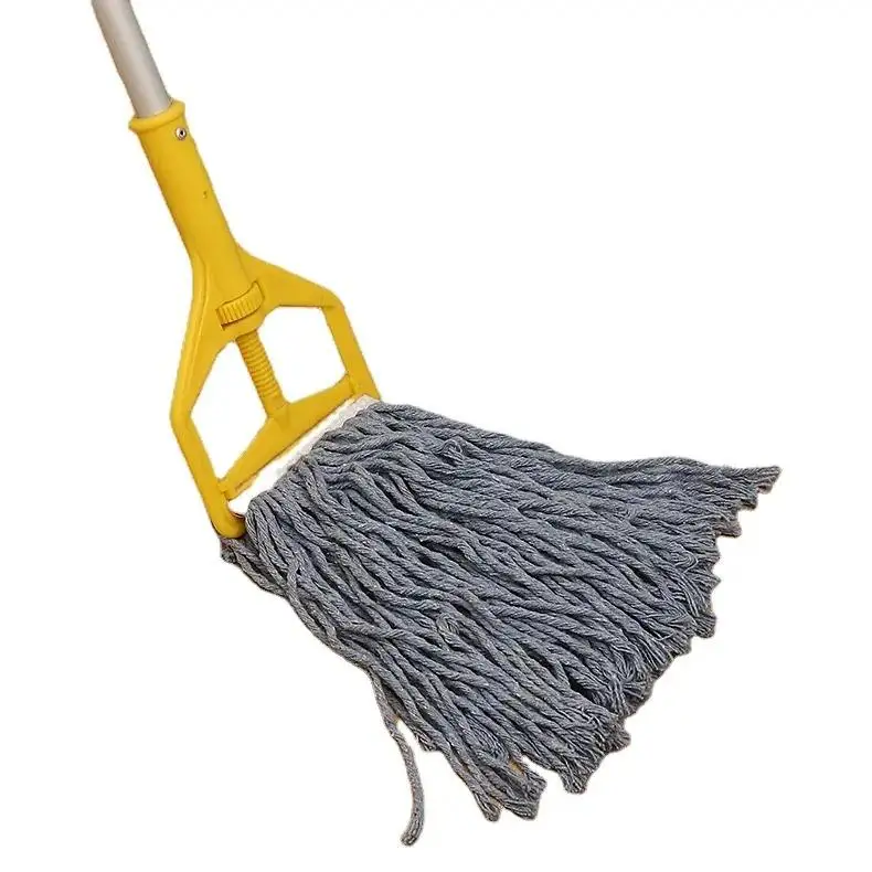 Factory Wholesale Floor Cleaning 360 Degree Rotary Mop Replaceable Cotton Yarn Iron Bar Plastic Clip Mop Head
