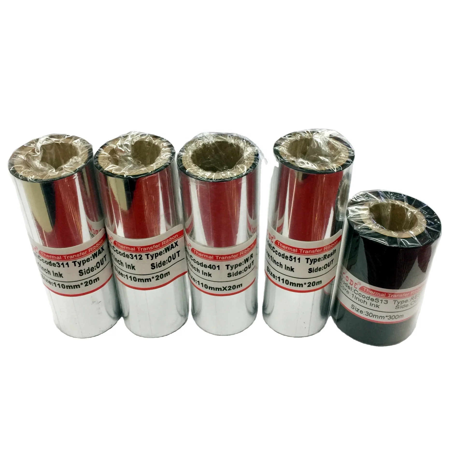 black thermal transfer wax ribbon colors good quality wax-resin ribbon for shipping mark resin ribbon for care label