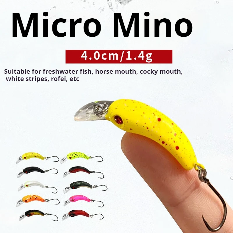 4cm/1.4g Trout Mini Crankbait Wobbler Fishing Lure Freshwater Minnow Crank Artificial Hard Bait