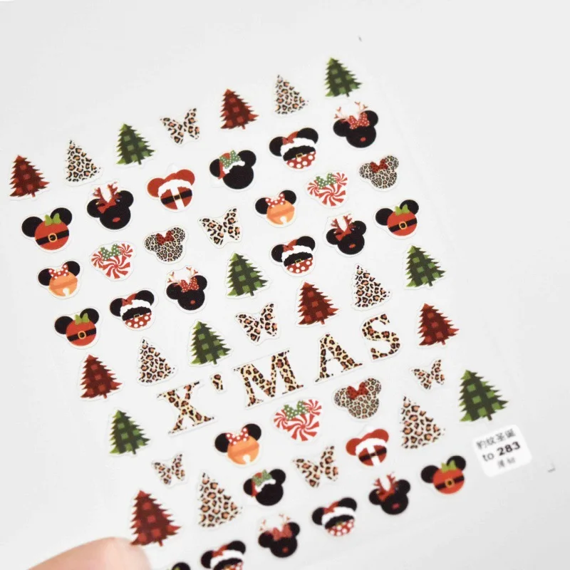 Free Shipping Christmas Relief Nail Decal Fairytale Adhesive Wraps Nail Stickers Decoration Animal Cartoon Nail Art For Girls