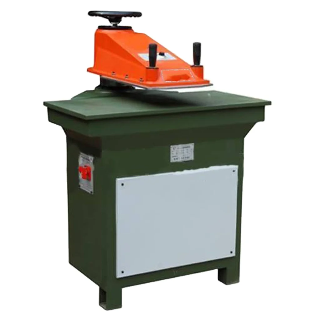 Hydraulic swing arm flip flops cutting machine