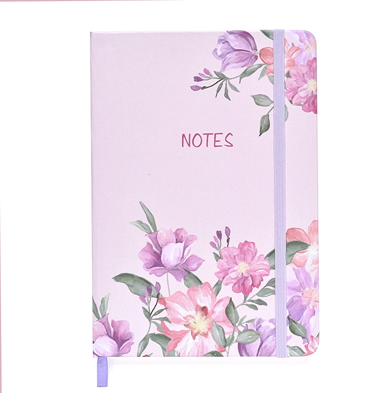 Notebook Personalized Floral Design 2021 A5 Hardcover Notebook with Elastic Band For School Office Stationery