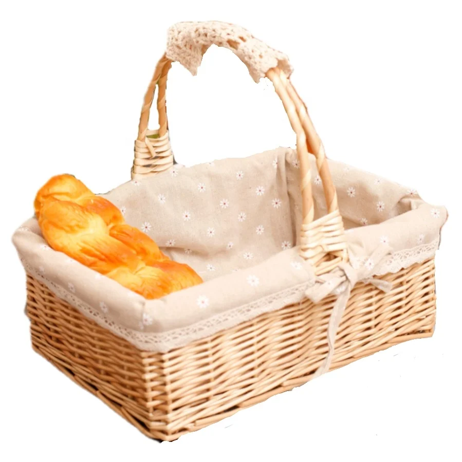 Ручная плетеная кухонная корзина для хлеба с цветами с ручками, корзина для цветов, корзина для фруктов