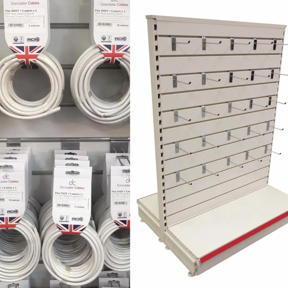 Double-sided Slatwall Display Rack With Hooks