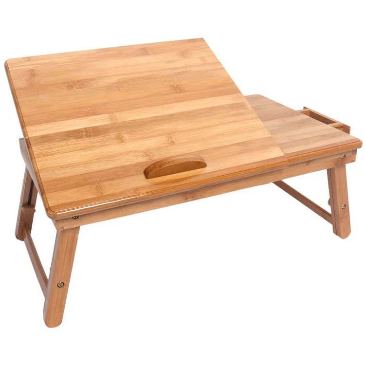 Laptop Desk Table Adjustable Bamboo Foldable Breakfast Serving Bed Tray