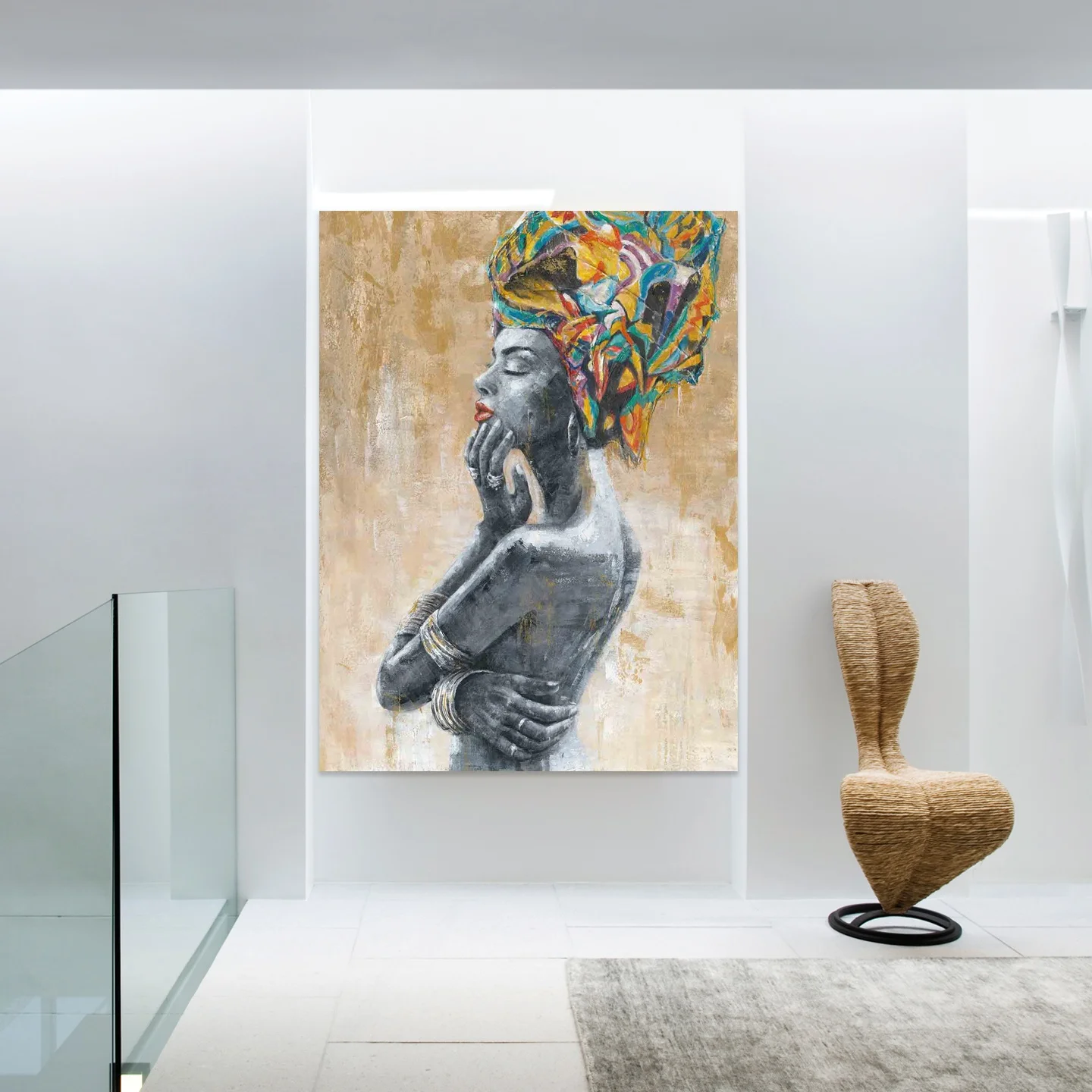African Art Black Woman Painting On Canvas Posters Prints Scandinavian Wall Art Sexy Girl Nude Lady Oil Painting For Wall Decor