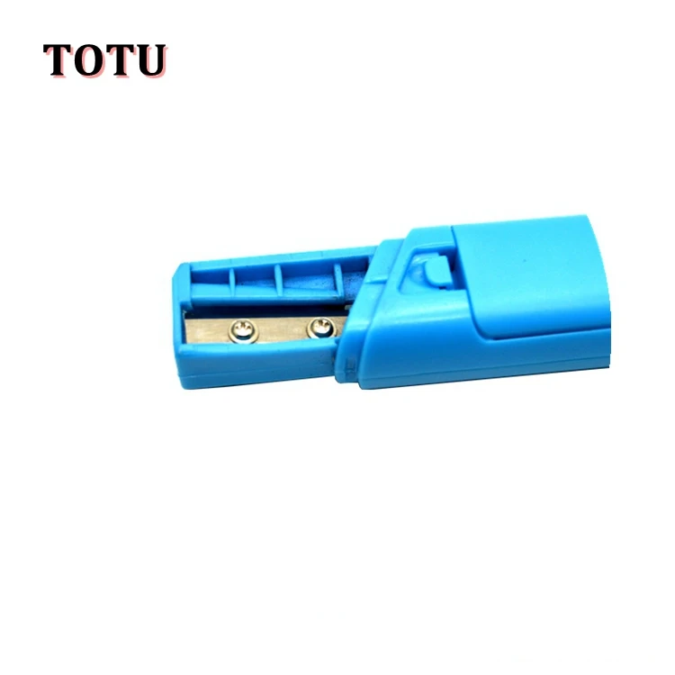 Mini custom round stationery blue plastic school ABS Electric Eraser - Blue (2pcs 3A batteries)