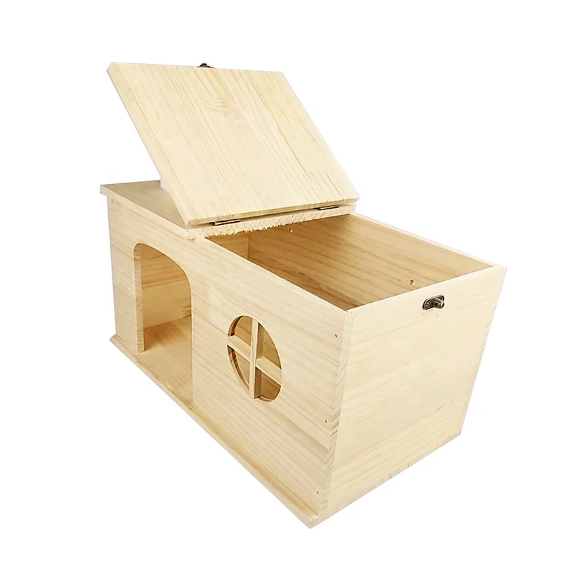 New Custom Pet rabbit wood house hamster cage house with window small animal cages chinchilla and guinea pig house rabbit hutch