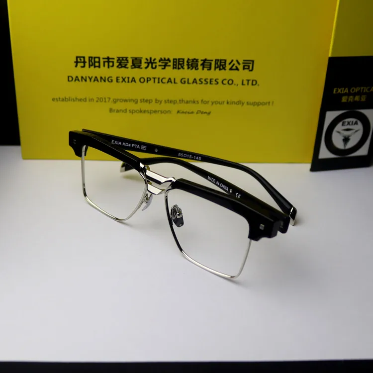 EXIA Sunglasses KD4 Titanium Acetate Frame Flat Base Curve 0 with CR39 Flat Lenses Mix Colors