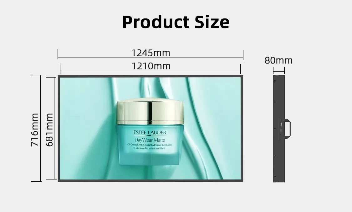 Ультра-тонкий ободок высокой яркости подвесное окно магазина ЖК-дисплей рекламный экран двухсторонний цифровой вывески медиаплеер