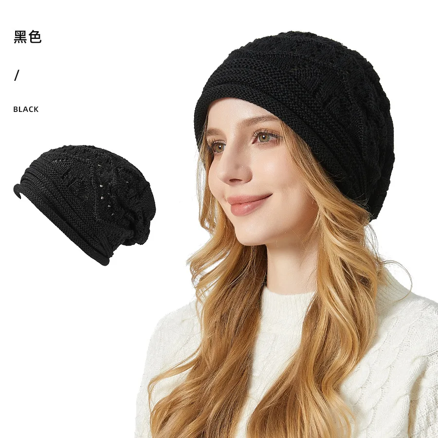 Yiwu Jingtai Fashion Solid Color Beret Hat For Women Knitted Wholesale Winter Heaps Hat