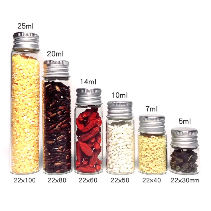 wholesale price available different sizes food storage small glass bottle with lid glass tube bottles 100 ml