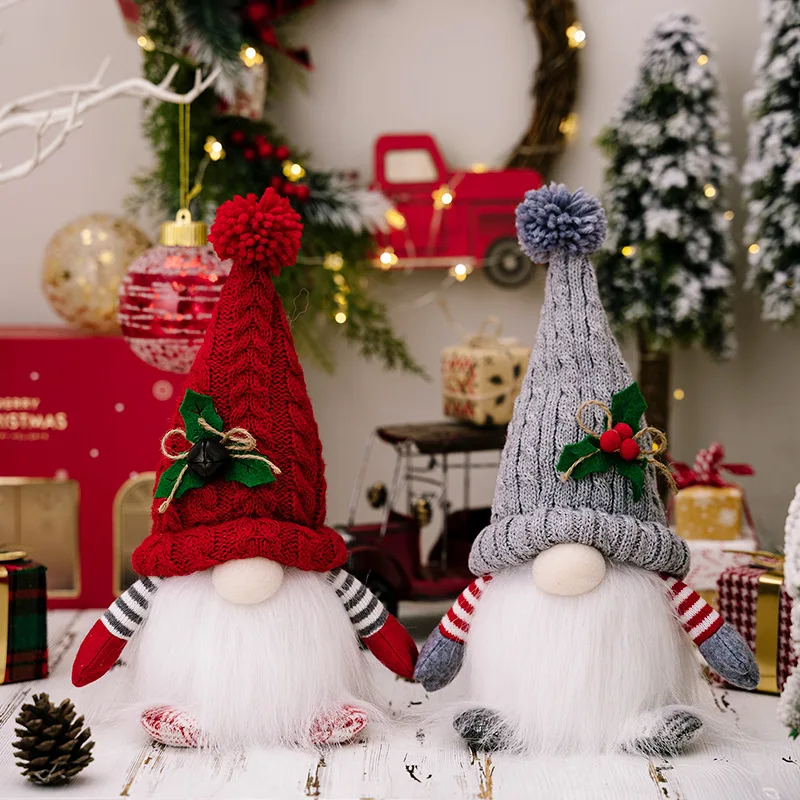 Christmas Party Gnome Gifts Faceless Doll Ornaments Plush Toys Santa Gnome Standing Fabric Statue Xmas Craft Happy Holiday Toy