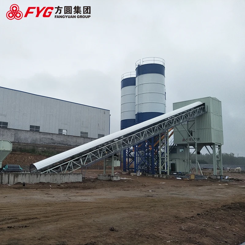 FYG HZS180 Electric Power Type Mixing Plant Conveyor Loading New Condition Production Line Machine Core Components Include Motor