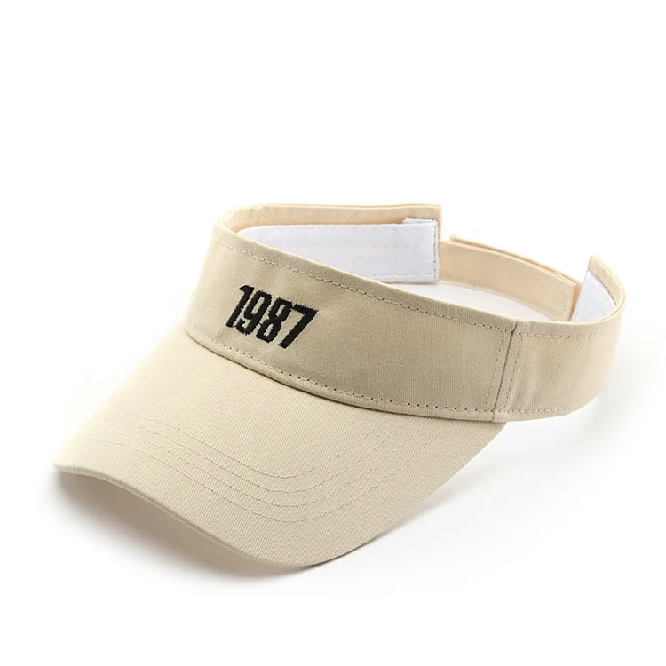 Wholesale custom embroidered logo sunshade visor hats sports cycling outdoor top empty breathable tennis golf sun visors