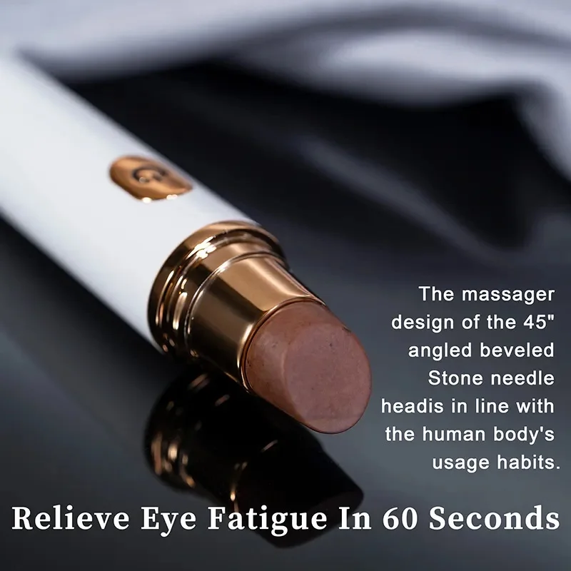 Relax Eye Massager Natural Bian stone heat Eye Beauty Device Portable Mini Eye Massage wand Stick Eliminate Dark Circles