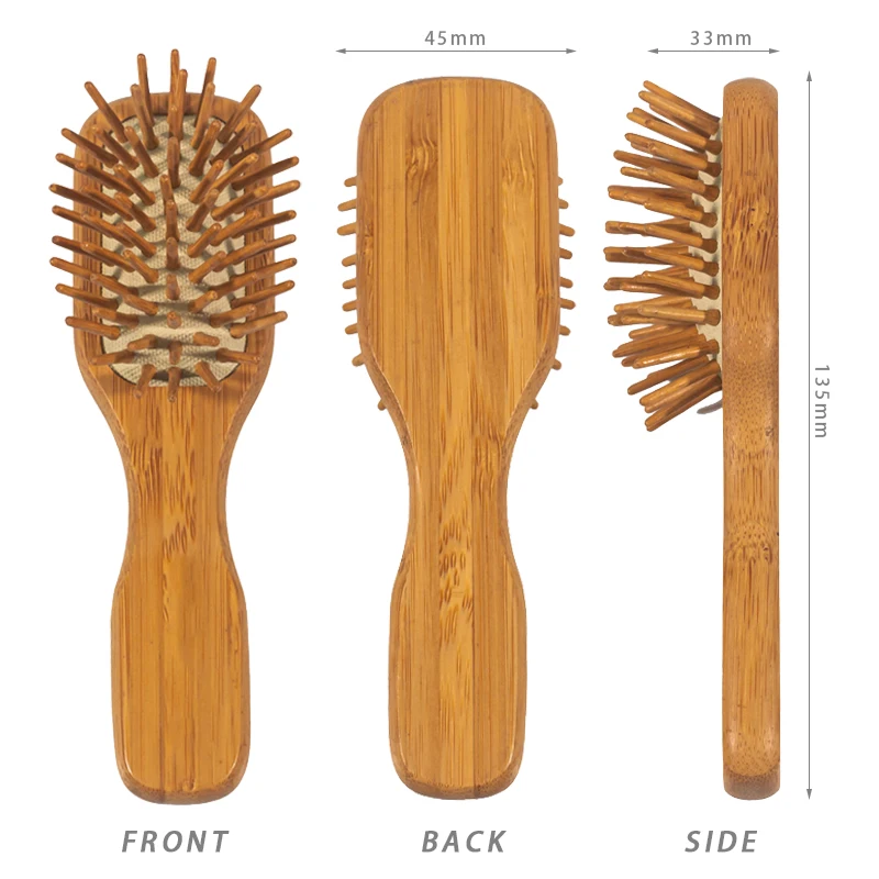 Пользовательский логотип бамбуковая Массажная щетка для роста волос щетка для массажа кожи головы