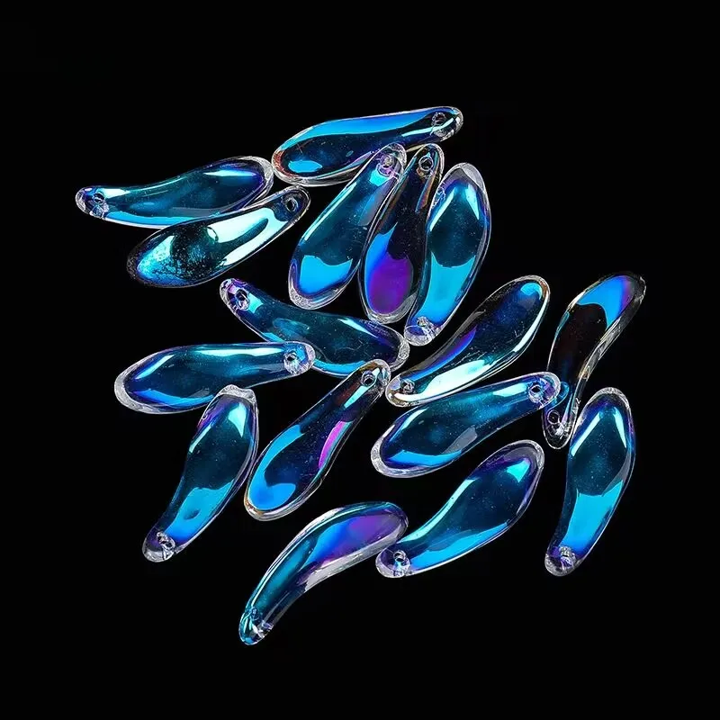 Glass drop beads transparent invisible crystal necklace pendant glass crystal magic color beads