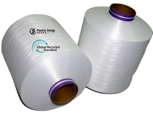wholesale best price DTY bright raw white recycled polyester filament yarn for fabric
