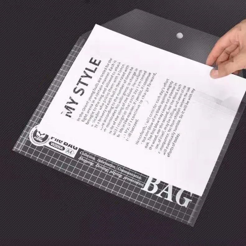 
2021 Colorful Custom Color Decorative Cartoon A4 L Type A3 Size Clear L Shape Pp Plastic Snap Custom File Folder 