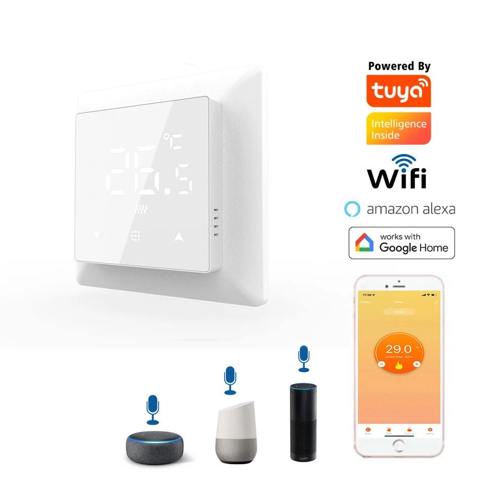 Tuya Wifi умный программируемый цифровой термостат для отопления/охлаждения помещения